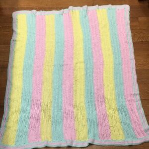 Pastel Striped Crochet Blanket